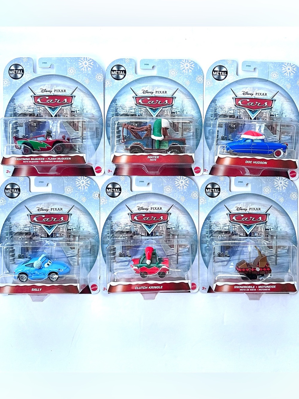 Disney Pixar Cars Metal Holiday Christmas Winter Series Set Of 6 Die Cast Cars
